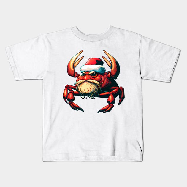 Santa Claws Crab Kids T-Shirt by JigglePeek